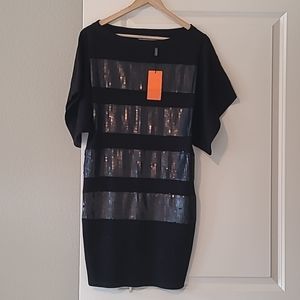 NWT. Karen Millen black sweater dress